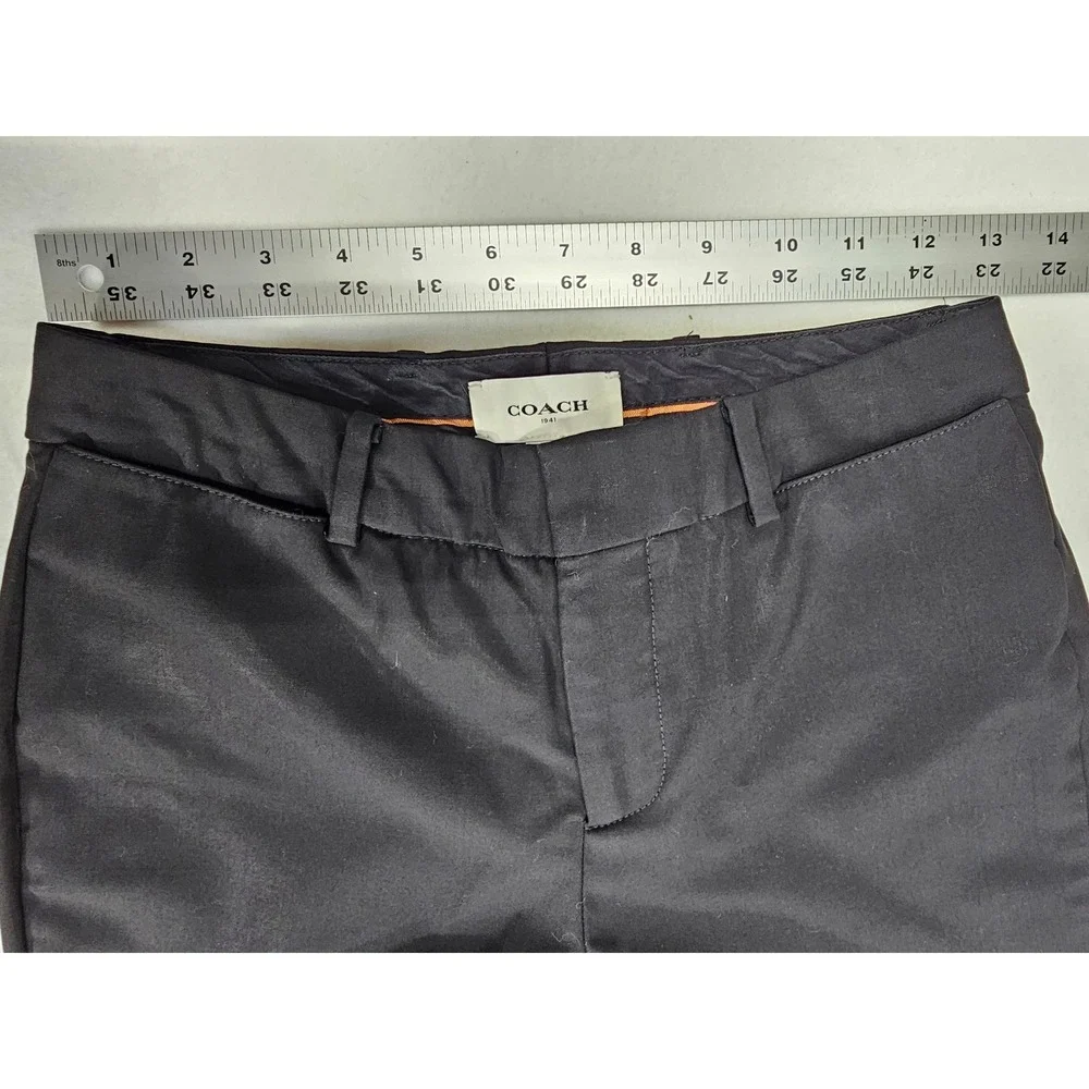 COACH 1941 Black Wool Blend Slim Fit Trousers‎ Pants Womens Size 0